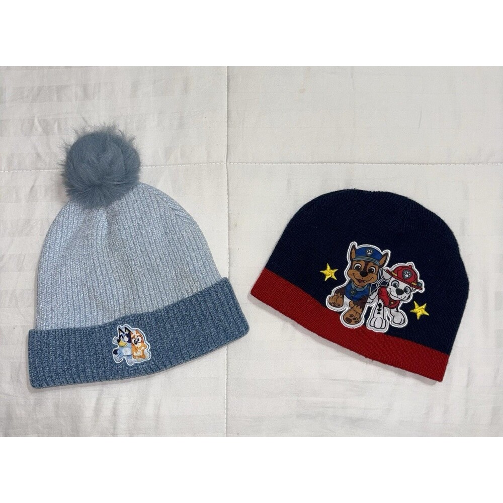 Bluey Toboggan & Paw Patrol Beanie lot Toddlers